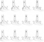 Artliving 3" Clear Plastic Stand Cookie Holder Display Stand Place Card Holder Display Easels at Weddings, Birthday Party(24 Pack)