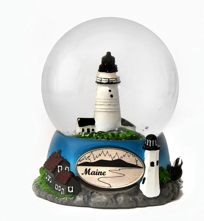Maine Lighthouse Snow Globe by Animals Forever