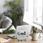 Inspirational Christian Desk Decor, God Is Still Wrting Your Story Sign, Desk Decorations For Office Home Living Room Bathroom, Eucalyptus Shelf Decor, Wooden Plaque With Stand (C12)