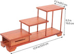 Wooden Tiered Display Stand Home Decor Aesthetic Riser for Figurines Wooden Riser Holder for Decor