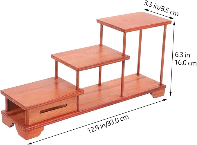 Wooden Tiered Display Stand Home Decor Aesthetic Riser for Figurines Wooden Riser Holder for Decor