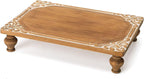 NIKKY HOME Farmhouse Risers Display Stands, Rustic Wood Pedestal Decorative Tray, Centerpiece Decor for Coffee Bar Table, Kitchen Counter, Dining Room