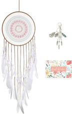Dream Catchers Large Wall Hanging Decor, Colorful Lace with White Feather Big Dream Catcher for Wall Bedroom Adult
