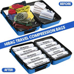 12 Pack Vacuum Storage Bags, Compression Bags for Travel, Roll Up Reusable Travel Space Saver for Luggage, Camping, and Storage (No Vacuum or Pump Needed).
