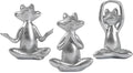 Suoedd Silver Frog Figurines Yoga Decor Set of 3 –Frog Yoga Statues for Modern Living Room Table Office Bookshelf Shelves Home Sculptures Decor, for Mom Dad Women