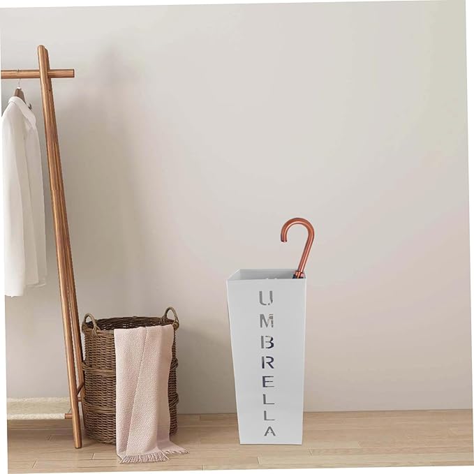 Metal Umbrella Stand Storage Bucket Multi-functional Umbrella Holder for Entryway Sturdy Indoor Organizer for Magazines and Walking Sticks Stylish and Practical Design