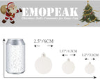 Emopeak 24Pcs Christmas Balls Ornaments for Xmas Christmas Tree - 4 Style Shatterproof Christmas Tree Decorations Hanging Ball for Holiday Wedding Party Decoration (White, 2.4"/6.2CM)