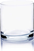 WGV Cylinder Vase, 4" W x 4" H, Floral Container, Glass Candle Holder Centerpiece Planter Terrarium for Wedding Party Event, Home Office Decor, Clear, 1 Piece
