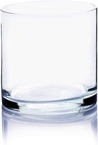 WGV Cylinder Vase, 4" W x 4" H, Floral Container, Glass Candle Holder Centerpiece Planter Terrarium for Wedding Party Event, Home Office Decor, Clear, 1 Piece