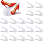HOMOKUS Shoe Slots Organizer for Closet Organization, 20 Pack Adjustable Shoe Stacker Space Saver,Double Layer Shoe Rack Organizer Holder with 4 Different Height (White)
