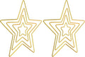 PATIKIL Dream Catcher Rings Set, 2 Set 4 Sizes Metal Star Shape Macrame Wreath Floral Ring Hoop for Christmas Decor Home DIY Craft Wedding Wall Hanging Decoration, Gold