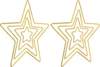 PATIKIL Dream Catcher Rings Set, 2 Set 4 Sizes Metal Star Shape Macrame Wreath Floral Ring Hoop for Christmas Decor Home DIY Craft Wedding Wall Hanging Decoration, Gold