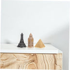 Milisten 3pcs Miniature Architectural Model Set Pyramid Statue Eiffel Tower Clock Tower Figurines Scene Accessories for Home Décor and Collectible Display