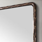 ANDY STAR Hand-Forged Bronze Bathroom Mirrors for Wall, 22x30 Inch Vintage Solid Steel Metal Frame Bathroom Vanity Mirror, Antique Rounded Rectangle Wall Mirror, Hangs Horizontally or Vertically