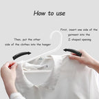 Plastic Hangers, Short Neck Hangers for Clothes, Z-Shape Shirt Hanger for Men 16.5", Flat Space Saving Blouse Hanger for Adults Suit, Hoody, Dress, Small Necked Clothing, Percha de Plástico White 20