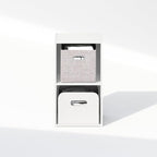 Furinno Reed Closet Organizers and Storage, 2-Tier Closet Organizer, Open Shelf Closet Storage, for Wardrobe, Bedroom, Living Room, White