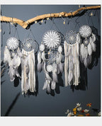 5 Pack Bohemian Ornaments,Dreamcatcher Gift Boho Native American Decor, Handmade Dreamcatcher for Girls, Boys, Adults, Kids Room,Witchy Gifts (Purple)