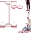 3 in 1 Adjustable Pedal Resistance Band, 8-Tube Multifunction Tension Rope, Natural Latex sit-up Trainer Resistance Band Suitable for Fat Loss and Full-Body Shaping Workout (Pink)