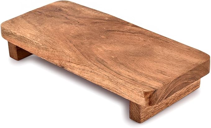 Samhita Display Stands Acacia Wood Modern Farmhouse Décor Displays Decorations for Rustic Home and Kitchen Décor (9" x 4" x 1.5")