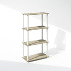 Furinno Turn-N-Tube Book Shelf, 4-Tier Bookshelf, Bookcase with Multipurpose Compact Display Rack, 11.6 x 23.6 x 43.2, for Living Room, Bedroom, Home Office, Sonoma Oak/White