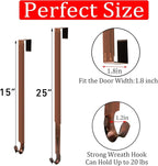 Wreath Hanger for Front Door, Adjustable from 15" to 25" Wreath Door Hanger for Christmas Fall Wreaths Decorations Hook, Brushed Bronze