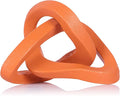 LCCCK Infinity Knot Sculpture Orange Knot Decor Object, Abstract Knick Knacks Coffee Table Modern Statue, Orange Sculpture for Home Living Room Table Ornaments and TV Stand Bookshelf Decorative