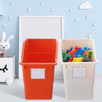 Suzile Interlocking Plastic Book Bins Bulk Classroom Organizers with Labels Magazine File Holder Boho for Teacher Supplies Library Office Home Storage Container(Classic Colors,12 Pcs)