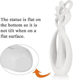 Trycooling Kissing Lovers Statue Abstract Sculpture Resin Statues for Home Decor Modern Home Office Desktop Shelf Bookshelf Decor (White, Large)
