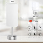 Dicoool White Touch Bedside Lamp with USB - 3 Way Dimmable Table Lamp for Bedroom, Nightstand Lamp with Nickel Charging Station and Silver LampHolder for Dorm Kids Room, Small