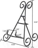 Huji Sturdy Iron Display Stand Holder for Home Kitchen Decoration Platters, Pictures, Frames and Books. (2, 9")