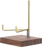 Hipiwe Adjustable Metal Arms Display Stand Easel with Wooden Base - Rocks Crystal Display Easel Holder for Mineral Agate, Gemstones, Fossils, Coral Geodes, Plate and Photo,3.1"x3.1"x4.6"