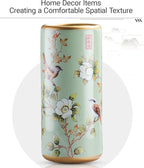 Commercial Ceramic Vintage Umbrella Stand Hand-appliqué Chinese Large capacity Umbrella Holder Organizer Umbrellas Storage Bucket for Entryway(E)