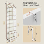 Yecaye Over the Door Shoe Organizer Hanging with Large Pockets, 8 Tier Back of Door Storage for Nursery, Closet and Bathroom, Partition Behind Door Organizers Shelf with Baby Clothes(1 Pack, Beige)