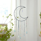 Artilady Dream Catchers with Crystals - Large Grey Boho Moon Dream Catcher Wall Decor House Decorations for Home Girls Kids Baby Bedroom Room Decor Christmas Birthday Teen Girl Boys Gifts
