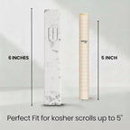 SURI Mezuzah for Door with Scroll – 6 Inch Modern Mezuzah Case with Non Kosher Scroll Included, Fits up to 5” Scroll, Easy Adhesive Installation, Gift Box Included