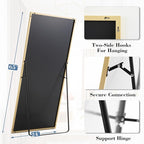 DUMOS 65"x24" Full Length Mirror, Full Body Mirror with Aluminum Alloy Thin Frame, Standing Mirrors with Leaning or Hanging, Suitable for Bedroom, Livingroom, Cloakroom, Gold