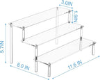 HENABLE Large Acrylic Display Risers, Perfume Stand Organizer, Clear Acrylic Shelf Risers for Display Stands for Food, Tabletop Use, Amiibo Funko POP Figure, 3 Tier Clear Cupcake Stand Risers