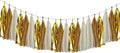 15Pcs White Gold Paper Tassel Garland,Gold Cream Khaki Tissue Tassel Banner for Baby Shower Wedding Engagement Birthday Party Decorations