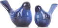 2pcs Small Ceramic Bird Statue and Sculpture for Home Decor Accents,Modern Animal Ornaments for Living Room,Bedroom,Bookshelf,Cabinets,Coffee Table Centerpiece,Cute Knick Knacks for Shelves (Blue)