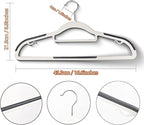 30 Pack Plastic Clothes Hangers,Non Slip Slim Hangers for Closet, Space Saving Clothes Hangers with Pads, Easy Slide Shirt Pant Scarf Hangers for Bedroom Wardrobe