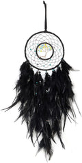 Dreamlike Black Tree of Life Dream Catcher Wall Decor with Healing Crystal Stone Handmade Feather Dream Catchers Decoration Wall Hanging for Girls Bedroom Living Room Wedding Party Home Décor