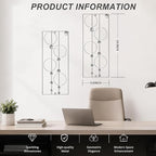 ZEXUIRU 2 Pcs. Abstract Metal Art for Wall Decor Living Room Bedroom Bathroom Office Metal Bling Modern Geometric Hanging Vertical Small Iron Sculpture Plaque Pack -Silver 24in
