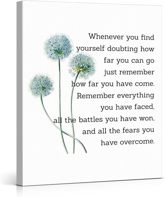 Motivational Quotes Wall Art Decor, Inspirational Graduation Decor Gift, Positive Canvas Posters Painting Artwork for Office Classroom Bedroom Home Decorations (8 X 10 Inches, Framed)