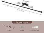 Wall Hanging Jewelry Organizer: 12.6'' Necklace Holder for Earring, Bracelet, Rings, Hairband, Glasses, Black 2-Pack, Screws Included