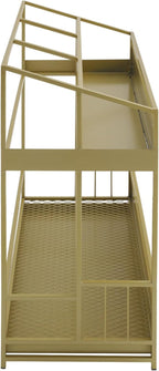Commercial Metal Umbrella Stand Rack – Heavy Duty Free Standing Organizer with Removable Drip Tray, Entrance Umbrella Organizer for Entryway Home Office Hotel, 26.8x12.6x27.6in (Gold)