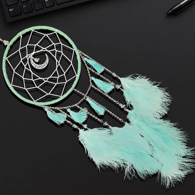 Dream Catchers Green Dream Catcher Wall Decor for Bedroom Kids Girls Boys Birthday Gift Handmade Feather Hanging Ornament