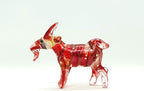 Goat Tiny Figurines Animals Hand Blown Color Glass Art Collectible Gift Home Décor (Red)