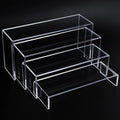 ELEGANTLIFE Acrylic Display Risers Set of 4, 4-Level Tiered Display Stands for Cupcakes, Small Figures & Jewelry, Compact Countertop Display Shelf, Multiple Colors Available (Clear)