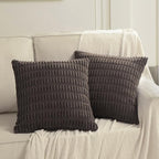 Fancy Homi 4 Packs Decorative Throw Pillow Covers for Living Room Couch Bed, Modern Farmhouse Boho Home Décor Accent Cushion Case, 18" x 18", Dark Brown