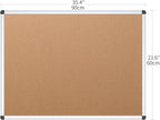 VIZ-PRO Cork Notice Board, 36 X 24 Inches, Silver Aluminium Frame
